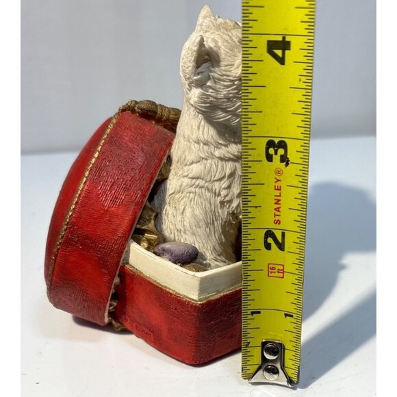 Westie Pair in Heart Shaped Box Country Artist West Highland Terrier Puppies 4x4 - Picture 4 of 9